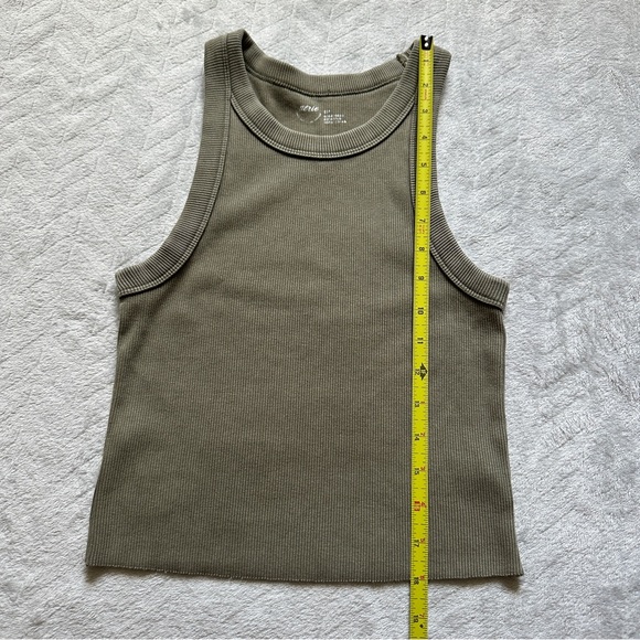 Aerie Ribbed High Neck Tank Green Size S - Picture 5 of 6